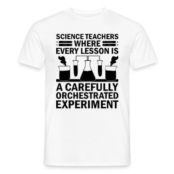 Professeur de sciences Professeur d’école Biologie Chimie P - T-shirt homme - blanc - Devant - AI Model Male 178 dark (178cm)