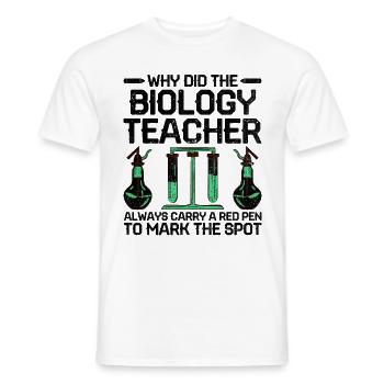Professeur de sciences Professeur d’école Biologie Chimie P - T-shirt homme - blanc - Devant - AI Model Male 178 dark (178cm)