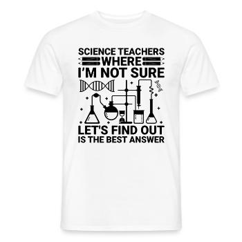 Professeur de sciences Professeur d’école Biologie Chimie P - T-shirt homme - blanc - Devant - AI Model Male 178 dark (178cm)
