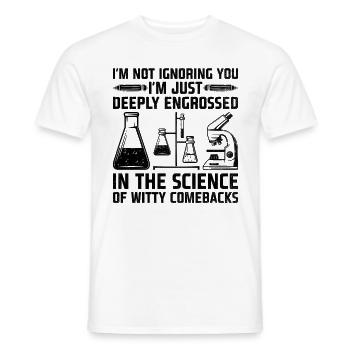 Professeur de sciences Professeur d’école Biologie Chimie P - T-shirt homme - blanc - Devant - AI Model Male 178 dark (178cm)