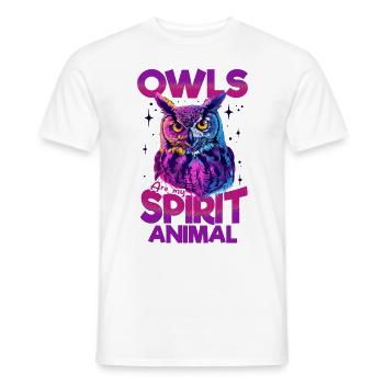 Owl Nocturnal Bird Animal Owls are my spirit - Männer T-Shirt - Weiß - Vorne - AI Model Male 178 dark (178cm)