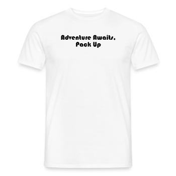 Randonnée - L’aventure vous attend, faites vos valises - T-shirt homme - blanc - Devant - AI Model Male 178 dark (178cm)