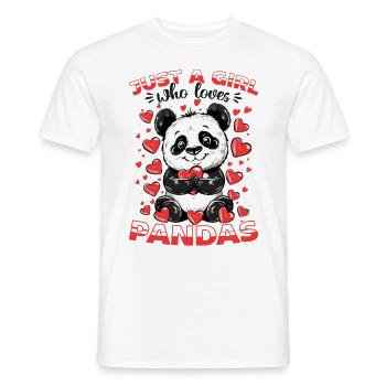 Funny Panda Animal Just A Girl Who Loves Pandas - Men's T-Shirt - white - Front - AI Model Male 178 dark (178cm)