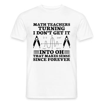Professeur de mathématiques Professeur d’école Professeur de mathématiques drôle S - T-shirt homme - blanc - Devant - AI Model Male 178 dark (178cm)