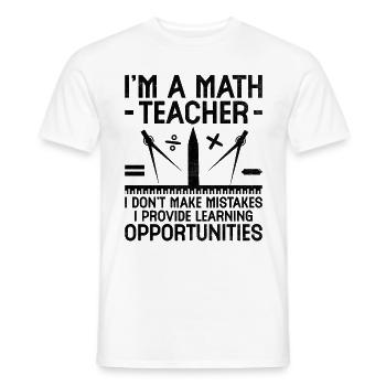Mathelehrer Schullehrer Lustige Mathelehrer S - Männer T-Shirt - Weiß - Vorne - AI Model Male 178 dark (178cm)