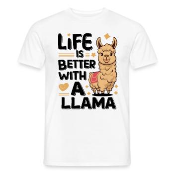 Life is Better With A Llama für Lama Liebhaber - Männer T-Shirt - Weiß - Vorne - AI Model Male 178 dark (178cm)