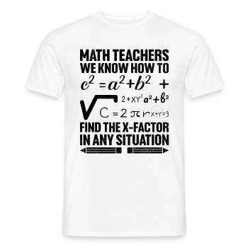 Professeur de mathématiques Professeur d’école Professeur de mathématiques drôle S - T-shirt homme - blanc - Devant - AI Model Male 178 dark (178cm)