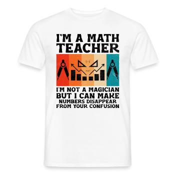 Mathelehrer Schullehrer Lustige Mathelehrer S - Männer T-Shirt - Weiß - Vorne - AI Model Male 178 dark (178cm)