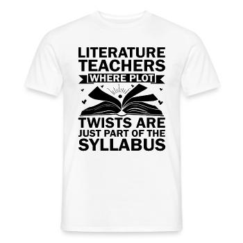 Literature Teacher School Teacher Funny Teachers S - Men's T-Shirt - white - Front - AI Model Male 178 dark (178cm)
