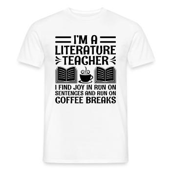 Literature Teacher School Teacher Funny Teachers S - Men's T-Shirt - white - Front - AI Model Male 178 dark (178cm)