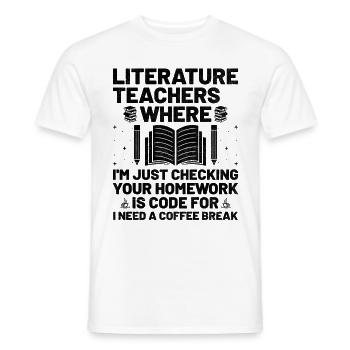 Literature Teacher School Teacher Funny Teachers S - Men's T-Shirt - white - Front - AI Model Male 178 dark (178cm)
