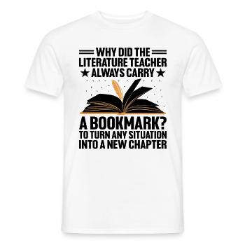 Literature Teacher School Teacher Funny Teachers S - Men's T-Shirt - white - Front - AI Model Male 178 dark (178cm)