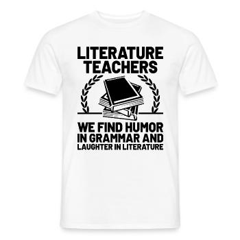 Literature Teacher School Teacher Funny Teachers S - Men's T-Shirt - white - Front - AI Model Male 178 dark (178cm)