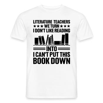 Literature Teacher School Teacher Funny Teachers S - Men's T-Shirt - white - Front - AI Model Male 178 dark (178cm)