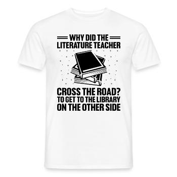 Literature Teacher School Teacher Funny Teachers S - Men's T-Shirt - white - Front - AI Model Male 178 dark (178cm)