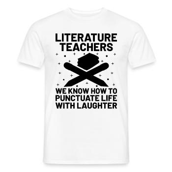 Literature Teacher School Teacher Funny Teachers S - Men's T-Shirt - white - Front - AI Model Male 178 dark (178cm)