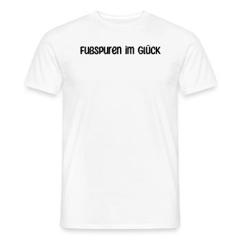Wandern - Fußspuren im Glück - Männer T-Shirt - Weiß - Vorne - AI Model Male 178 dark (178cm)