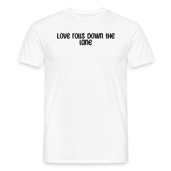 Bowling - Love rolls down the lane - Men's T-Shirt - white - Front - AI Model Male 178 dark (178cm)