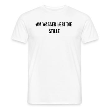 Angeln - Am Wasser lebt die Stille - Männer T-Shirt - Weiß - Vorne - AI Model Male 178 dark (178cm)