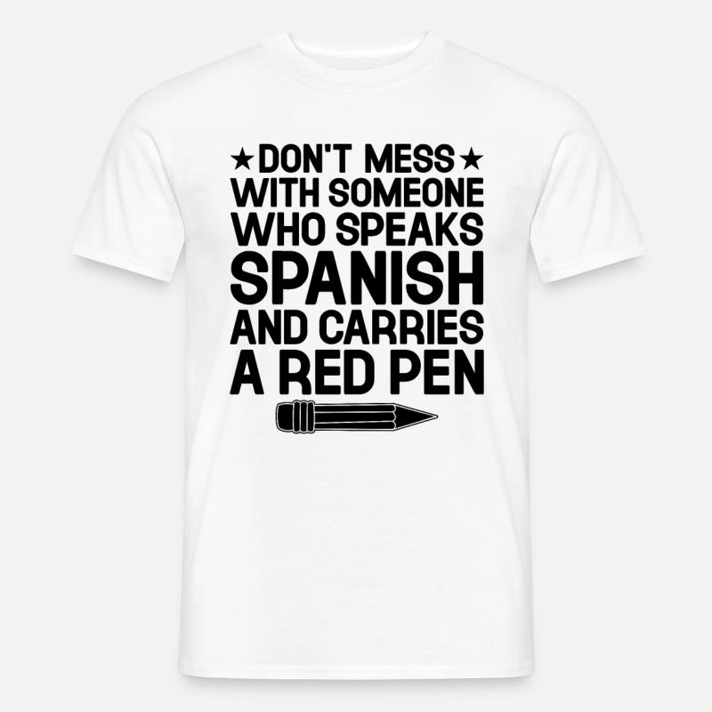 Fremdsprachenlehrer Schule Sprachlehrer - Männer T-Shirt - Weiß