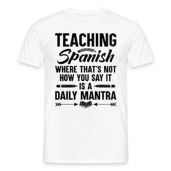 Professeur de langues étrangères École Professeurs de langues - T-shirt homme - blanc - Devant - AI Model Male 178 dark (178cm)