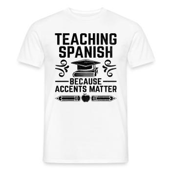 Foreign Language Teacher School Languages Teachers - Men's T-Shirt - white - Front - AI Model Male 178 dark (178cm)