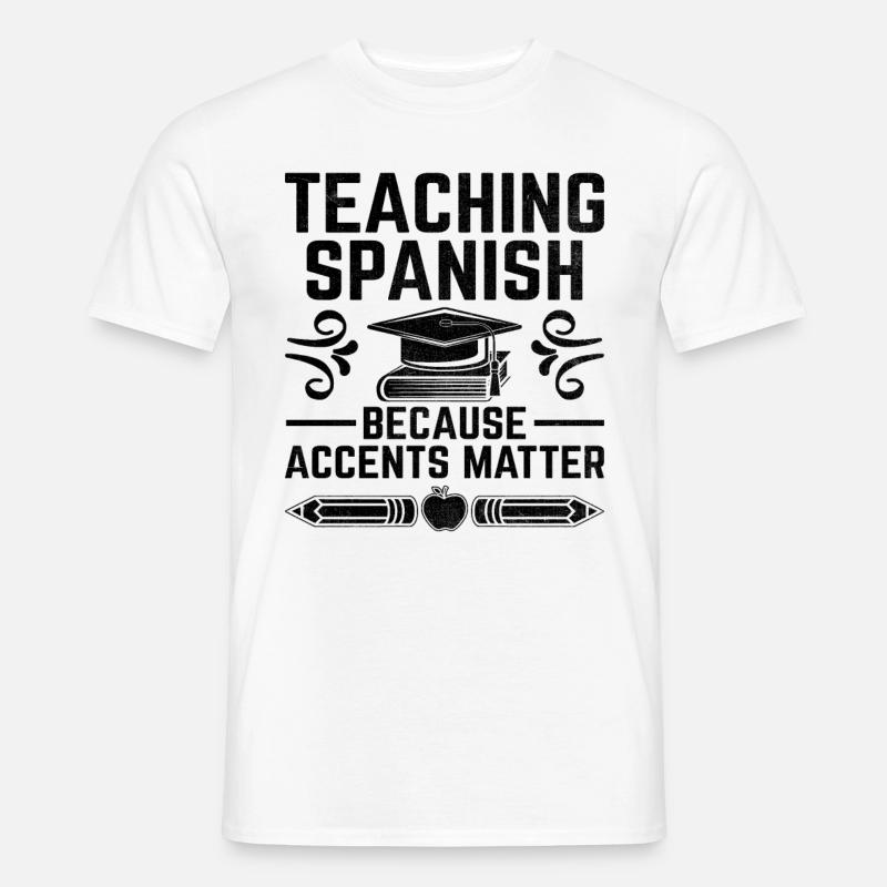 Fremdsprachenlehrer Schule Sprachlehrer - Männer T-Shirt - Weiß