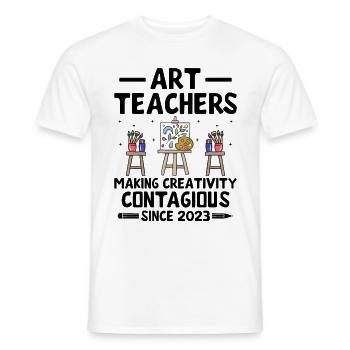 Art Teacher School Teacher Funny Art Teachers Scho - Men's T-Shirt - white - Front - AI Model Male 178 dark (178cm)