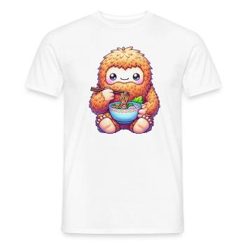 Kawaii Bigfoot Noodle Bowl Ramen Lover - Männer T-Shirt - Weiß - Vorne - AI Model Male 178 dark (178cm)