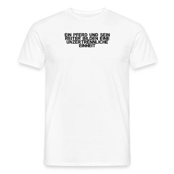 Riding - A horse and its rider form a - Men's T-Shirt - white - Front - AI Model Male 178 dark (178cm)