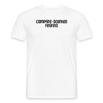 Camping - Campfire-scented regrets - Men's T-Shirt - white - Front - AI Model Male 178 dark (178cm)