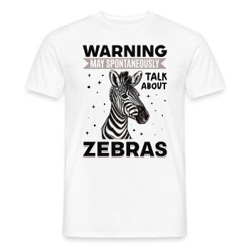 Zebra Animal Warning May Spontaneously Talk About - Männer T-Shirt - Weiß - Vorne - AI Model Male 178 dark (178cm)