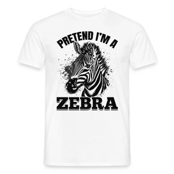 Funny Zebra Animal Pretend I'm A Zebra - Men's T-Shirt - white - Front - AI Model Male 178 dark (178cm)