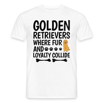Golden Retrievers où la fourrure et la loyauté entrent en collision GR - T-shirt homme - blanc - Devant - AI Model Male 178 dark (178cm)