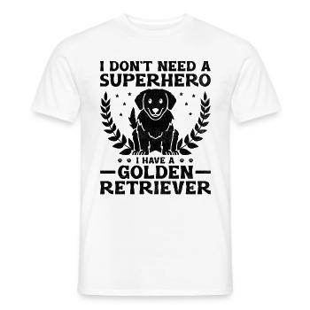 Je n’ai pas besoin d’un super-héros J’ai un golden retriever - T-shirt homme - blanc - Devant - AI Model Male 178 dark (178cm)