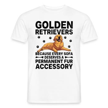 Golden Retrievers Parce que chaque canapé mérite un pe - T-shirt homme - blanc - Devant - AI Model Male 178 dark (178cm)