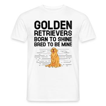 Golden Retrievers Born To Shine Bred To Be Mine GR - Men's T-Shirt - white - Front - AI Model Male 178 dark (178cm)
