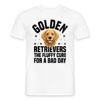 Golden Retriever: Das flauschige Heilmittel für einen schlechten Tag GR - Männer T-Shirt - Weiß - Vorne - AI Model Male 178 dark (178cm)