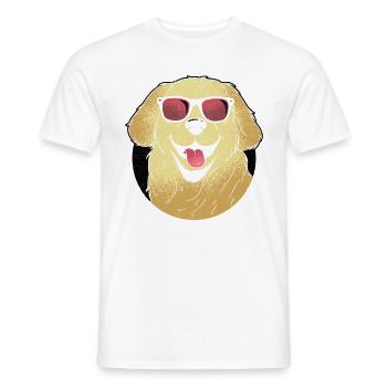 Golden Retriever Sonnenbrille GR Dog Retriever - Männer T-Shirt - Weiß - Vorne - AI Model Male 178 dark (178cm)