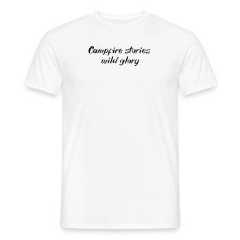 Camping - Campfire stories, wild glory - Men's T-Shirt - white - Front - AI Model Male 178 dark (178cm)