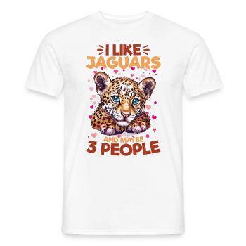 Jaguar Animal I Like Jaguars And Maybe 3 People - Männer T-Shirt - Weiß - Vorne - AI Model Male 178 dark (178cm)