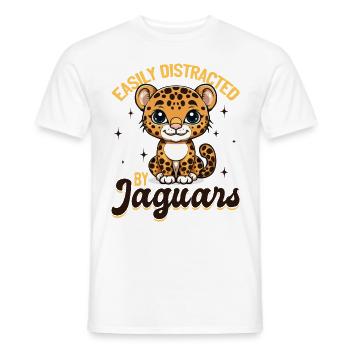Drôle d’animal jaguar facilement distrait par les jaguars - T-shirt homme - blanc - Devant - AI Model Male 178 dark (178cm)