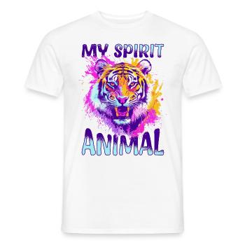 Drôle de tigre animal, mon animal spirituel - T-shirt homme - blanc - Devant - AI Model Male 178 dark (178cm)