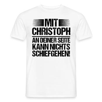 First name Chris Christoph - Men's T-Shirt - white - Front - AI Model Male 178 dark (178cm)