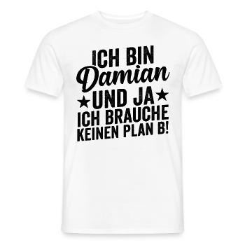 First name Damian - Men's T-Shirt - white - Front - AI Model Male 178 dark (178cm)