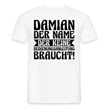 Vorname Damian - Männer T-Shirt - Weiß - Vorne - AI Model Male 178 dark (178cm)