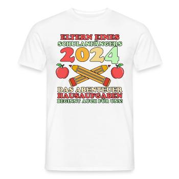 Parents Écolier École primaire Première classe Inscription - T-shirt homme - blanc - Devant - AI Model Male 178 dark (178cm)