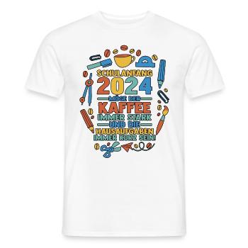 Parents Écolier École primaire Première classe Inscription - T-shirt homme - blanc - Devant - AI Model Male 178 dark (178cm)