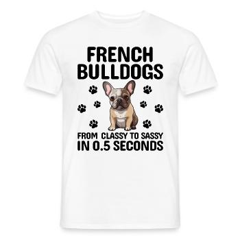 Bouledogues Français De Classe À Insolent Frenchie Bull - T-shirt homme - blanc - Devant - AI Model Male 178 dark (178cm)
