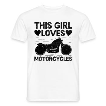 Cette fille aime les motos Moto Motard mot - T-shirt homme - blanc - Devant - AI Model Male 178 dark (178cm)